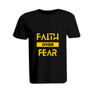 BYFT011604 BYFT Round Neck Printed Black XXL T Shirt 190 GSM Cotton Faith Over Fear Set of 1