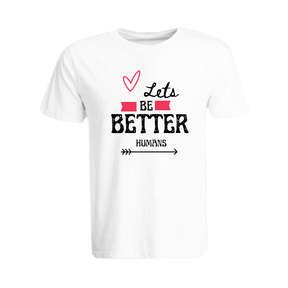 BYFT011649 BYFT Round Neck Printed White XXL T Shirt 190 GSM Cotton Lets Be Better Humans Set of 1