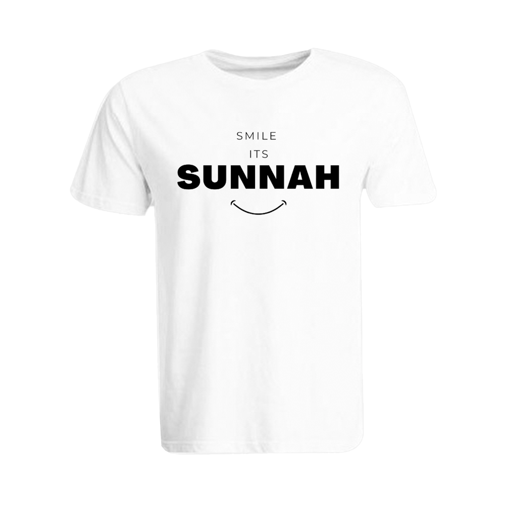 BYFT011725 BYFT Round Neck Printed White Small T Shirt 190 GSM Cotton Smile Its Sunnah Set of 1.png