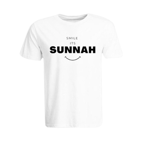 BYFT011729 BYFT Round Neck Printed White XXL T Shirt 190 GSM Cotton Smile Its Sunnah Set of 1