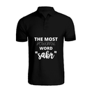 BYFT011730 BYFT Polo Neck Printed Black Small T Shirt 220 GSM Cotton The Most Powerful Word SABR Set of 1
