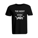 BYFT011744 BYFT Round Neck Printed Black XXL T Shirt 190 GSM Cotton The Most Powerful Word SABR Set of 1