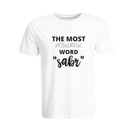 BYFT011749 BYFT Round Neck Printed White XXL T Shirt 190 GSM Cotton The Most Powerful Word SABR Set of 1