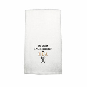 BYFT Embroidered For You Personalised Cotton Hand Towel - The Secret Ingredient is Dua Design High Quality Embroidery Perfect For Gifting