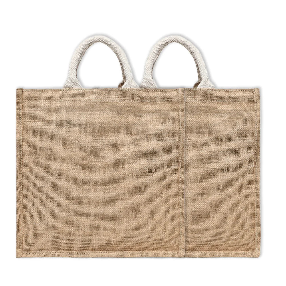 BYFT011808 BYFT Laminated Jute Tote Bag With Gusset Natural Jute Set of 2 A.webp
