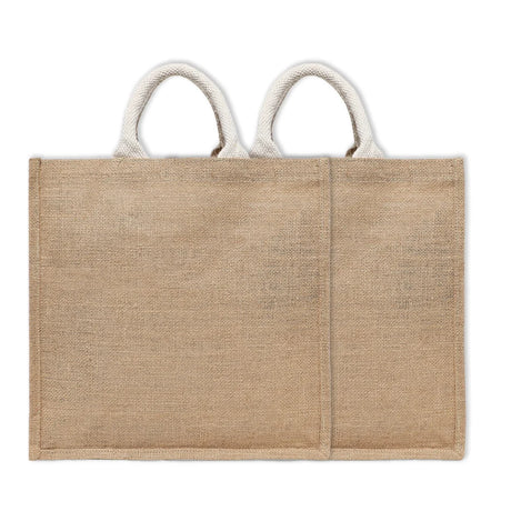 BYFT011808 BYFT Laminated Jute Tote Bag With Gusset Natural Jute Set of 2 A.webp