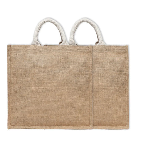 BYFT011808 BYFT Laminated Jute Tote Bag With Gusset Natural Jute Set of 2.webp