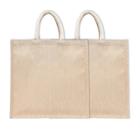 BYFT011811 BYFT Laminated Juco Tote Bag With Gusset Natural Juco Set of 2.webp