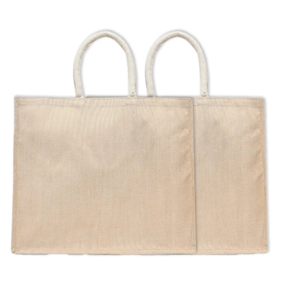 BYFT011812 BYFT Laminated Juco Tote Bag With Gusset Natural Juco Set of 2.webp