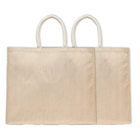 BYFT011812 BYFT Laminated Juco Tote Bag With Gusset Natural Juco Set of 2.webp