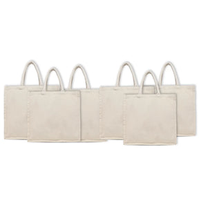 BYFT011814 BYFT 8 Oz Cotton Canvas Tote Bag With Gusset Natural Canvas Set of 6
