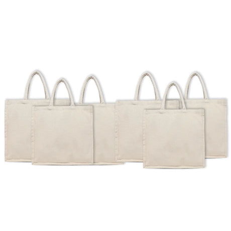 BYFT011814 BYFT 8 Oz Cotton Canvas Tote Bag With Gusset Natural Canvas Set of 6.webp