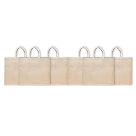 BYFT011819 BYFT Laminated Juco Tote Bag With Gusset Natural Juco Set of 6 A.webp