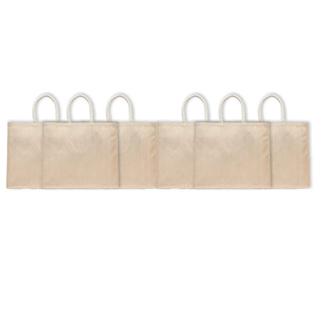 BYFT011819 BYFT Laminated Juco Tote Bag With Gusset Natural Juco Set of 6.webp