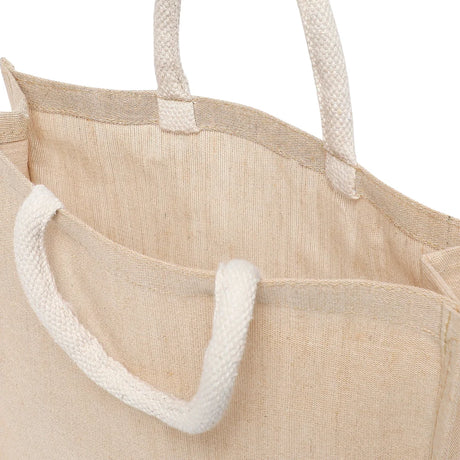BYFT011825 BYFT Laminated Juco Tote Bag With Gusset Natural Juco Set of 12 C.webp