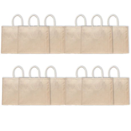 BYFT011826 BYFT Laminated Juco Tote Bag With Gusset Natural Juco Set of 12.webp