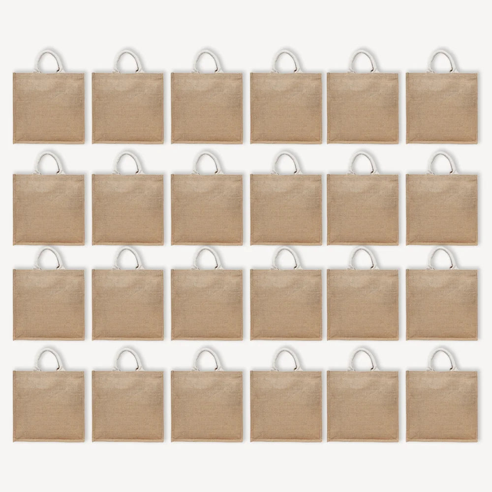 BYFT011829 BYFT Laminated Jute Tote Bag With Gusset Natural Jute Set of 24.webp