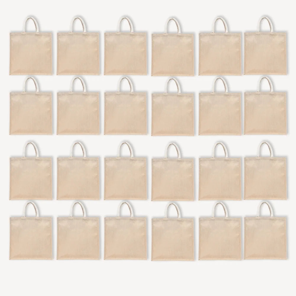 BYFT011832 BYFT Laminated Juco Tote Bag With Gusset Natural Juco Set of 24.webp