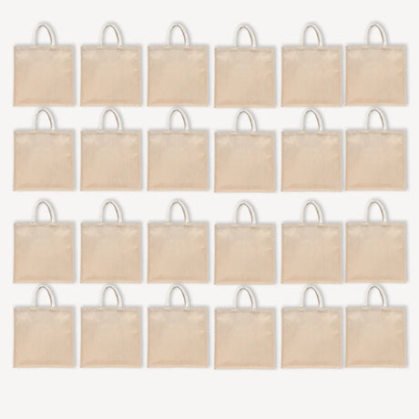 BYFT011832 BYFT Laminated Juco Tote Bag With Gusset Natural Juco Set of 24.webp
