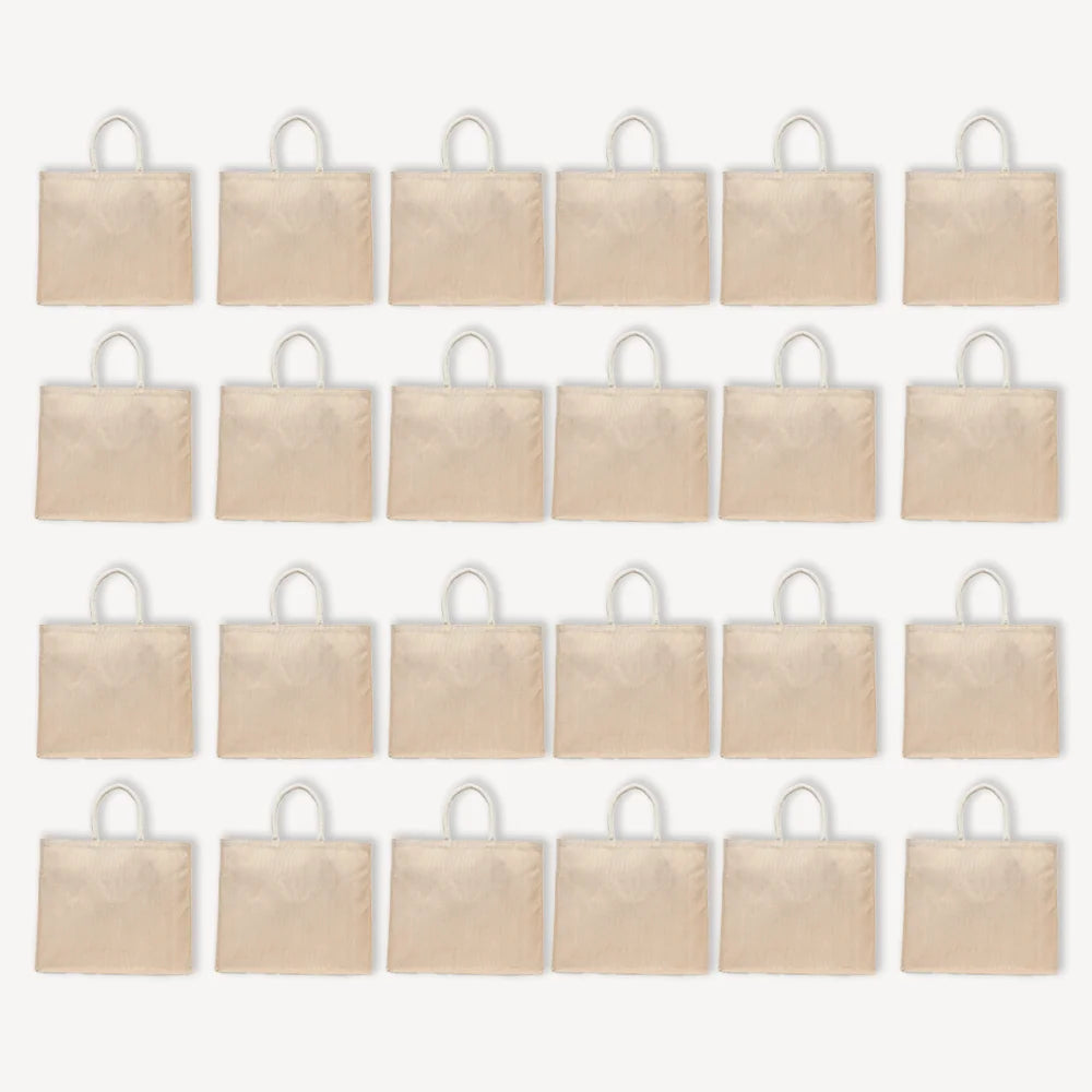 BYFT011833 BYFT Laminated Juco Tote Bag With Gusset Natural Juco Set of 24.webp