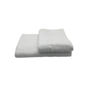 BYFT Magnolia| Cotton Towel Sets |White Greek Jacquard Dobby Design | Luxury - Soft, Absorbent, Quick-Dry Bath Linen