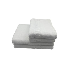 BYFT Magnolia| Cotton Towel Sets |White Greek Jacquard Dobby Design | Luxury - Soft, Absorbent, Quick-Dry Bath Linen