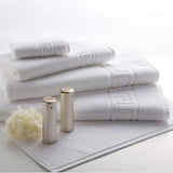 BYFT Magnolia Cotton Bath Mat Jacquard Greek Design Luxury - Soft, Absorbent, Quick-Dry Bath Linen