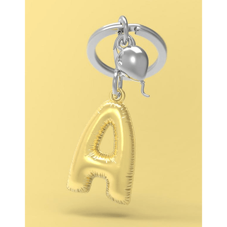 BYFT012870 METALMORPHOSE MTM KEYCHAIN Party Balloon Alphabet A Golden Zinc Alloy Set of 1 MTM10A A.png