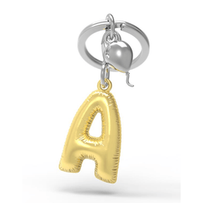 BYFT012870 METALMORPHOSE MTM KEYCHAIN Party Balloon Alphabet A Golden Zinc Alloy Set of 1 MTM10A.png
