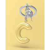 BYFT012871 METALMORPHOSE MTM KEYCHAIN Party Balloon Alphabet C Golden Zinc Alloy Set of 1 MTM10C A.png