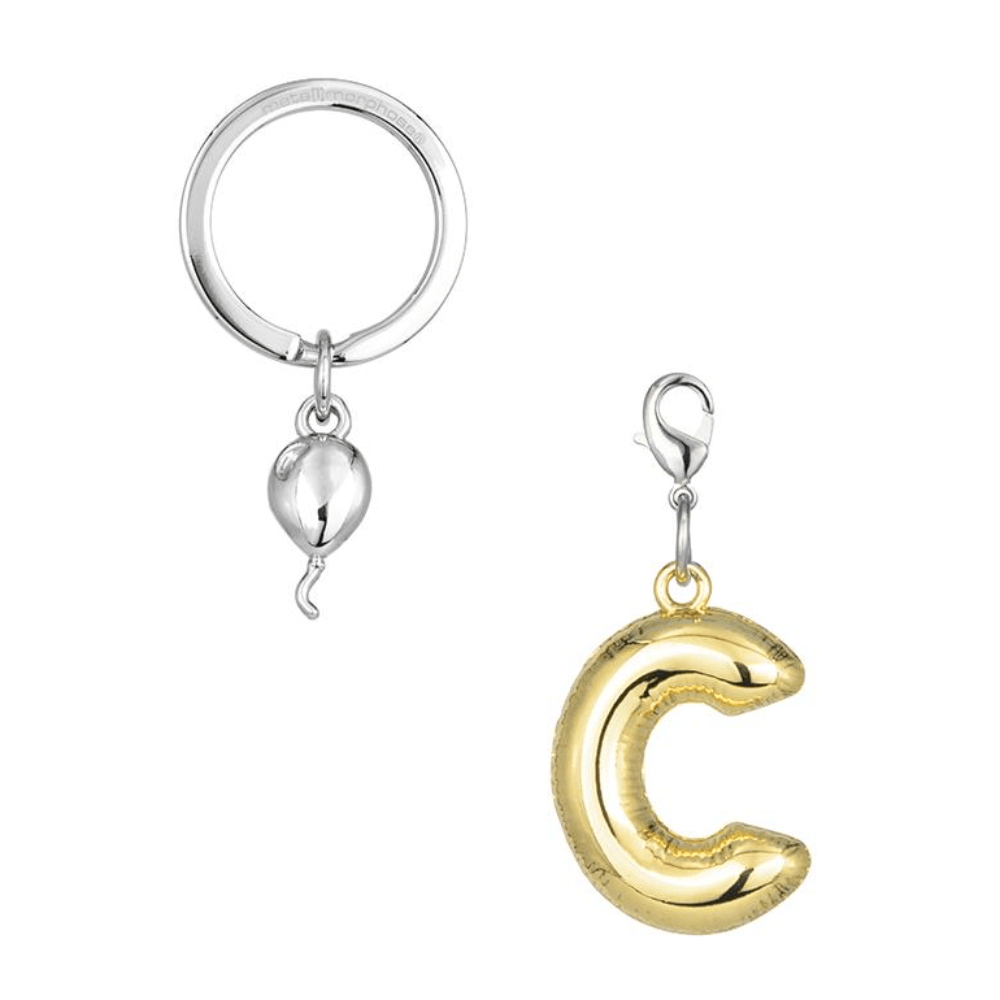 BYFT012871 METALMORPHOSE MTM KEYCHAIN Party Balloon Alphabet C Golden Zinc Alloy Set of 1 MTM10C C.png