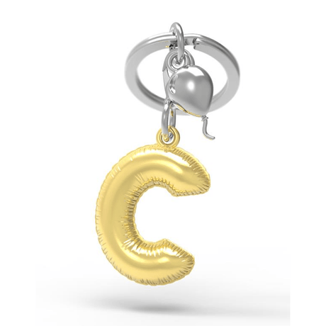 BYFT012871 METALMORPHOSE MTM KEYCHAIN Party Balloon Alphabet C Golden Zinc Alloy Set of 1 MTM10C.png