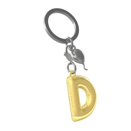 BYFT012872 METALMORPHOSE MTM KEYCHAIN Party Balloon Alphabet D Golden Zinc Alloy Set of 1 MTM10D D.png
