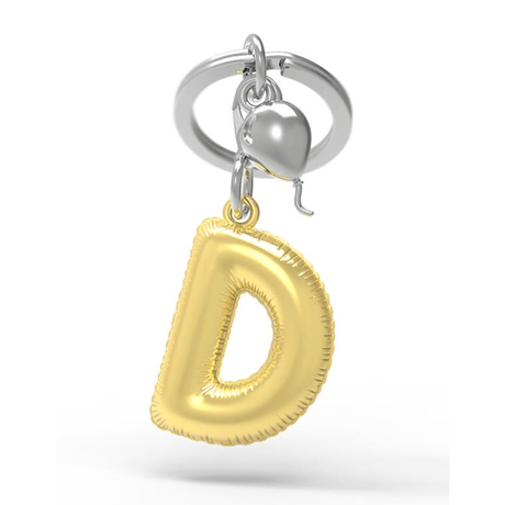 BYFT012872 METALMORPHOSE MTM KEYCHAIN Party Balloon Alphabet D Golden Zinc Alloy Set of 1 MTM10D.png