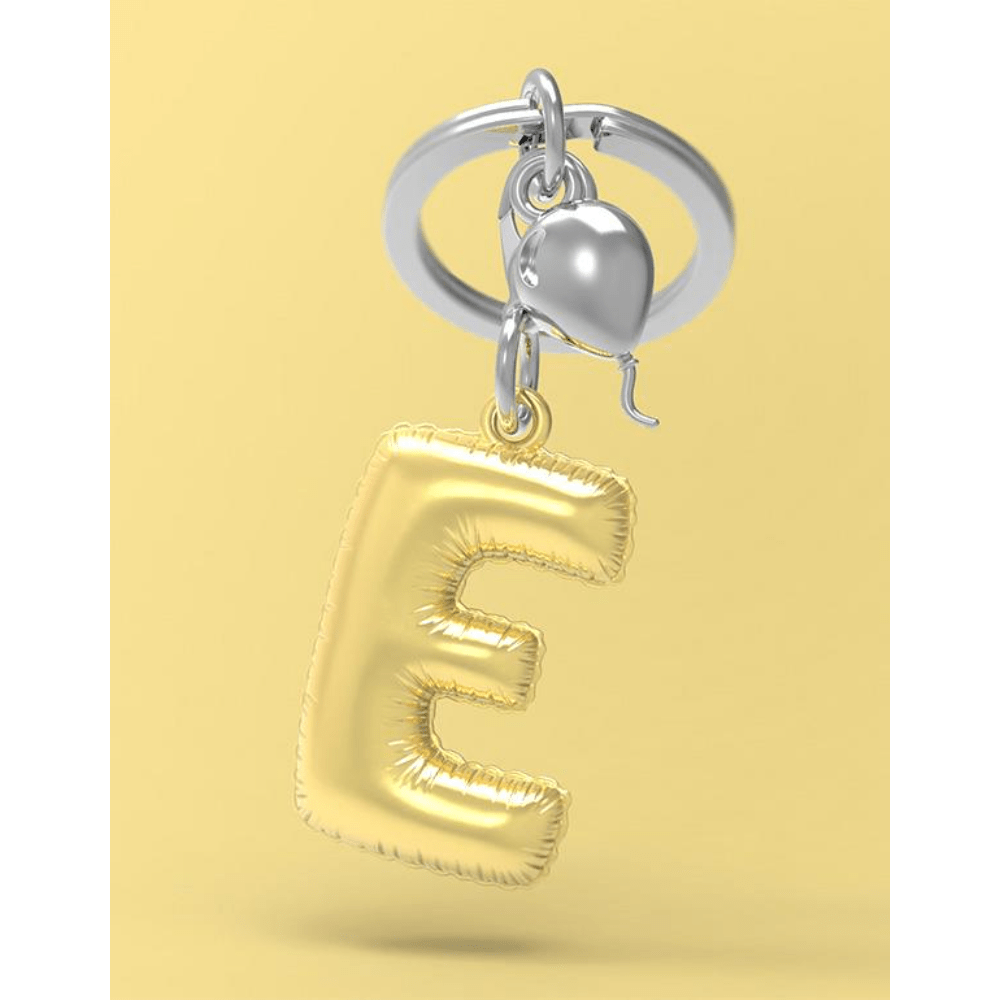 BYFT012873 METALMORPHOSE MTM KEYCHAIN Party Balloon Alphabet E Golden Zinc Alloy Set of 1 MTM10E A.png