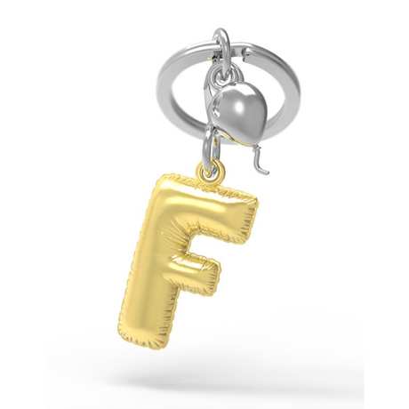 BYFT012874 METALMORPHOSE MTM KEYCHAIN Party Balloon Alphabet F Golden Zinc Alloy Set of 1 MTM10F.png