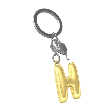 BYFT012876 METALMORPHOSE MTM KEYCHAIN Party Balloon Alphabet H Golden Zinc Alloy Set of 1 MTM10H D.png
