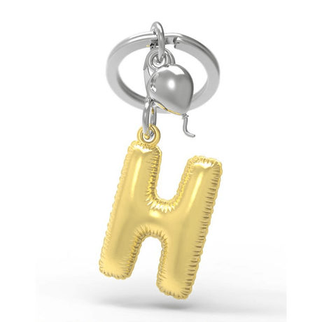 BYFT012876 METALMORPHOSE MTM KEYCHAIN Party Balloon Alphabet H Golden Zinc Alloy Set of 1 MTM10H.png