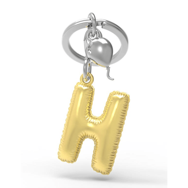 BYFT012876 METALMORPHOSE MTM KEYCHAIN Party Balloon Alphabet H Golden Zinc Alloy Set of 1 MTM10H.png