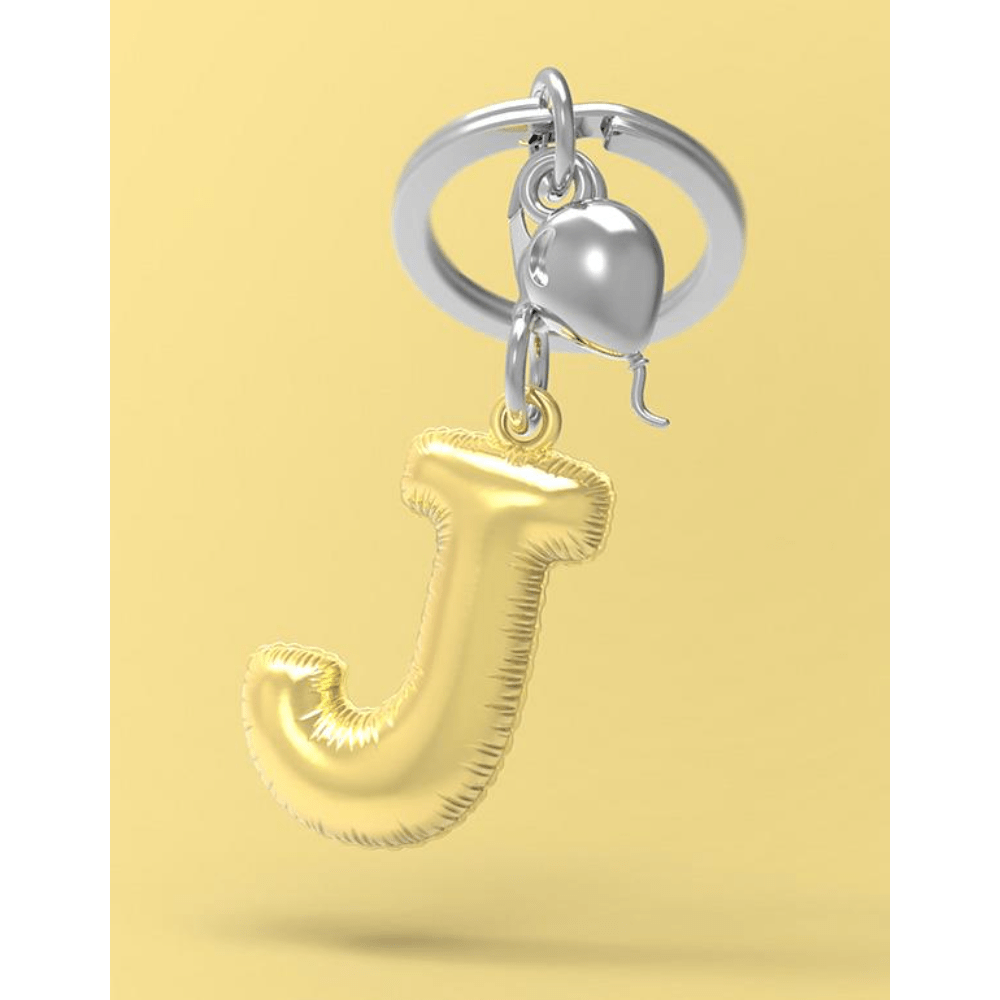 BYFT012877 METALMORPHOSE MTM KEYCHAIN Party Balloon Alphabet J Golden Zinc Alloy Set of 1 MTM10J A.png