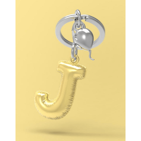 BYFT012877 METALMORPHOSE MTM KEYCHAIN Party Balloon Alphabet J Golden Zinc Alloy Set of 1 MTM10J A.png