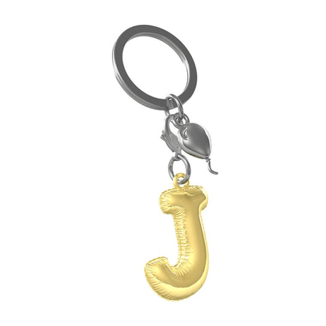 BYFT012877 METALMORPHOSE MTM KEYCHAIN Party Balloon Alphabet J Golden Zinc Alloy Set of 1 MTM10J D.png