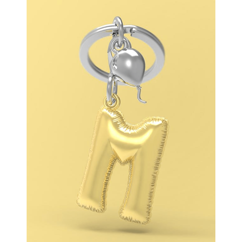 BYFT012880 METALMORPHOSE MTM KEYCHAIN Party Balloon Alphabet M Golden Zinc Alloy Set of 1 MTM10M A.png