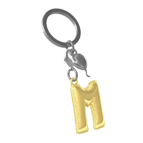 BYFT012880 METALMORPHOSE MTM KEYCHAIN Party Balloon Alphabet M Golden Zinc Alloy Set of 1 MTM10M D.png