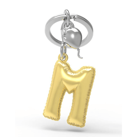 BYFT012880 METALMORPHOSE MTM KEYCHAIN Party Balloon Alphabet M Golden Zinc Alloy Set of 1 MTM10M.png