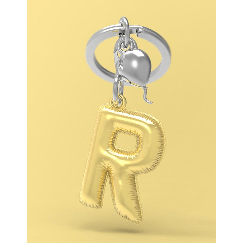 BYFT012881 METALMORPHOSE MTM KEYCHAIN Party Balloon Alphabet R Golden Zinc Alloy Set of 1 MTM10R A.png