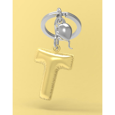 BYFT012883 METALMORPHOSE MTM KEYCHAIN Party Balloon Alphabet T Golden Zinc Alloy Set of 1 MTM10T A.png