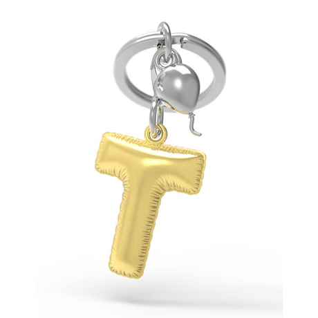BYFT012883 METALMORPHOSE MTM KEYCHAIN Party Balloon Alphabet T Golden Zinc Alloy Set of 1 MTM10T.png