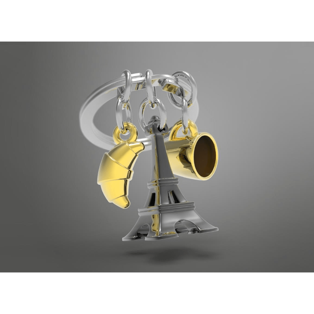 BYFT012896 METALMORPHOSE MTM KEYCHAIN Paris Coffee Croissant Multicolor Zinc Alloy Set of 1 MTM197 01 A.png
