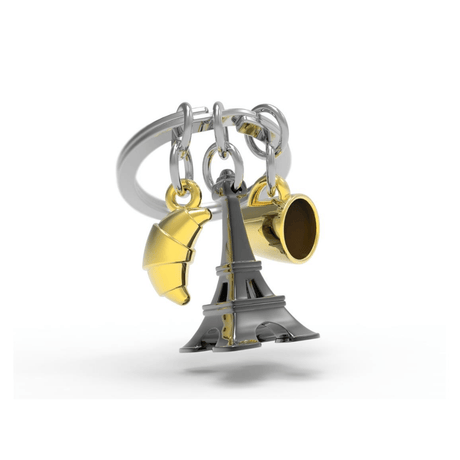 BYFT012896 METALMORPHOSE MTM KEYCHAIN Paris Coffee Croissant Multicolor Zinc Alloy Set of 1 MTM197 01.png